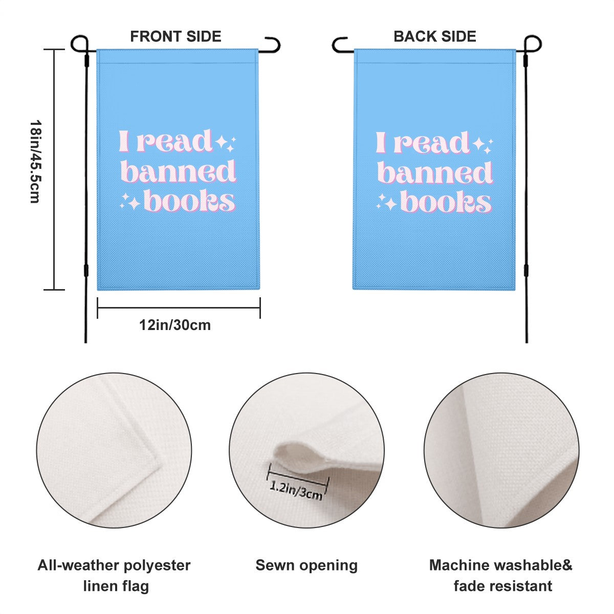 I Read Banned Books, Garden Flag, Free Shipping